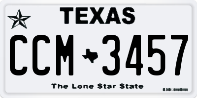 TX license plate CCM3457