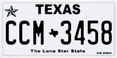 TX license plate CCM3458