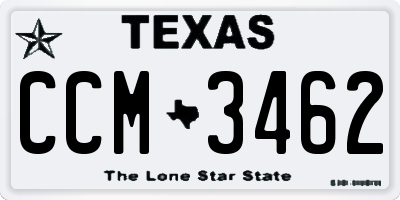 TX license plate CCM3462