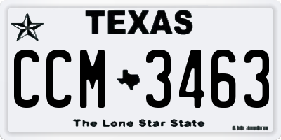 TX license plate CCM3463
