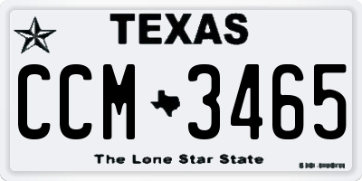 TX license plate CCM3465