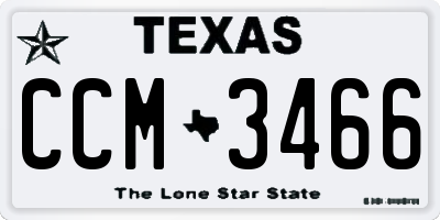 TX license plate CCM3466