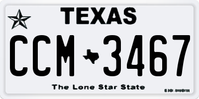TX license plate CCM3467