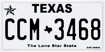 TX license plate CCM3468