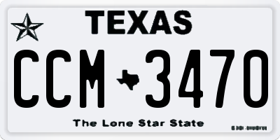TX license plate CCM3470