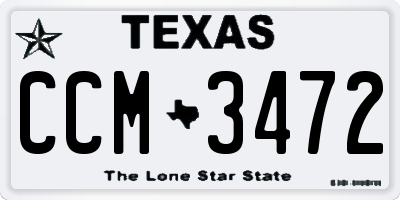TX license plate CCM3472
