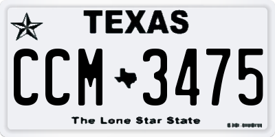 TX license plate CCM3475