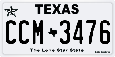 TX license plate CCM3476