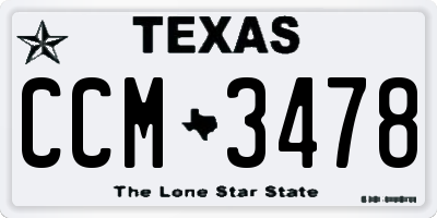 TX license plate CCM3478