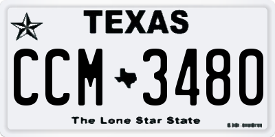 TX license plate CCM3480