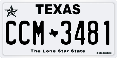 TX license plate CCM3481