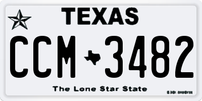 TX license plate CCM3482