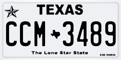 TX license plate CCM3489