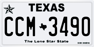 TX license plate CCM3490