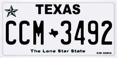 TX license plate CCM3492