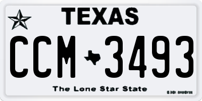 TX license plate CCM3493
