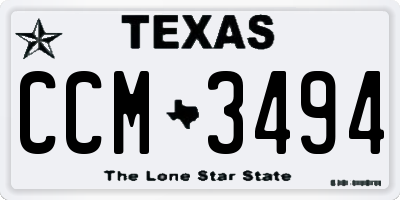 TX license plate CCM3494