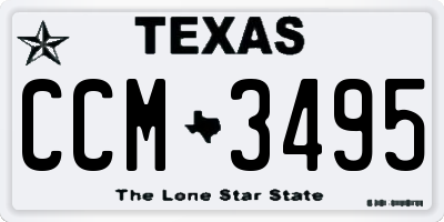 TX license plate CCM3495
