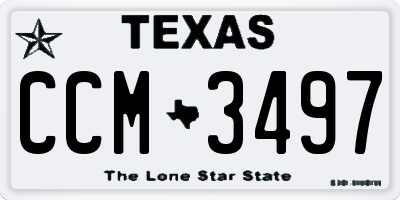 TX license plate CCM3497