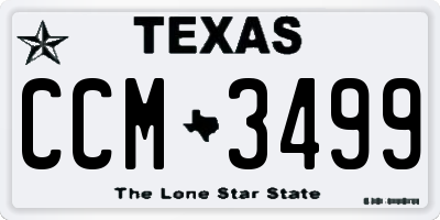 TX license plate CCM3499