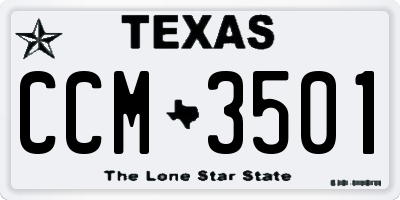 TX license plate CCM3501