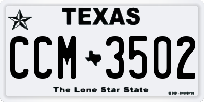 TX license plate CCM3502