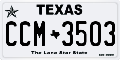 TX license plate CCM3503