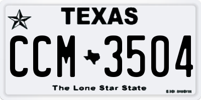 TX license plate CCM3504