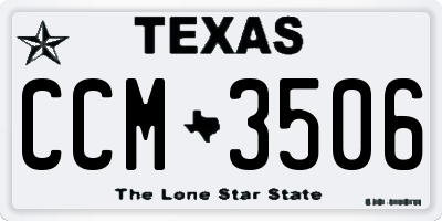 TX license plate CCM3506