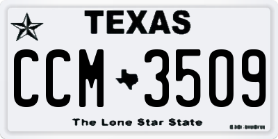 TX license plate CCM3509