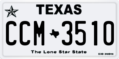TX license plate CCM3510
