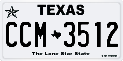 TX license plate CCM3512