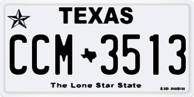 TX license plate CCM3513