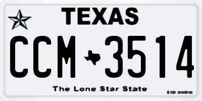 TX license plate CCM3514