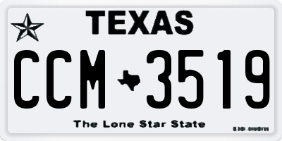TX license plate CCM3519