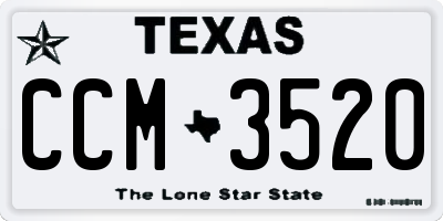 TX license plate CCM3520