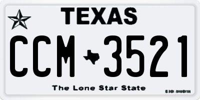 TX license plate CCM3521