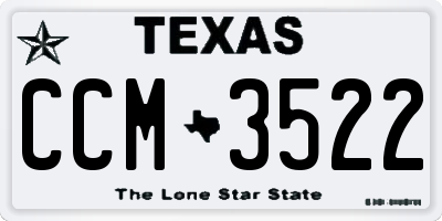 TX license plate CCM3522
