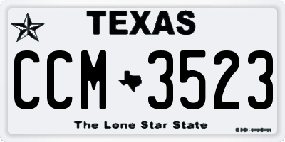 TX license plate CCM3523