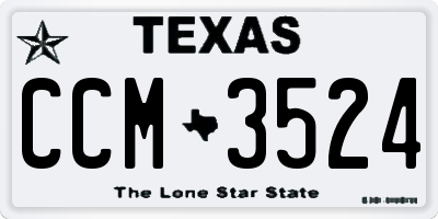 TX license plate CCM3524