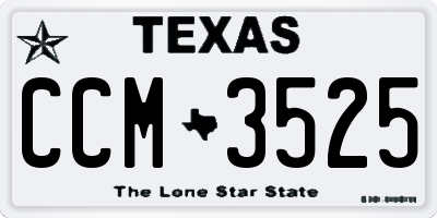 TX license plate CCM3525