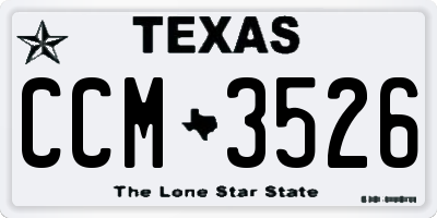 TX license plate CCM3526