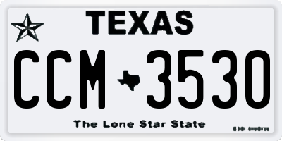 TX license plate CCM3530