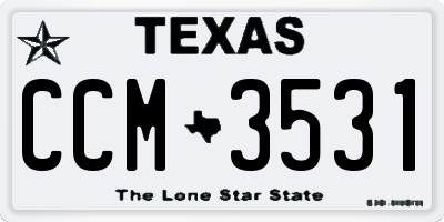 TX license plate CCM3531