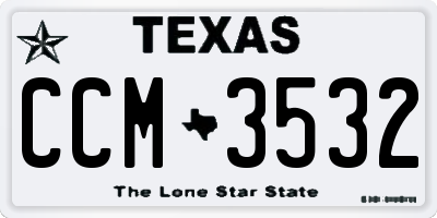 TX license plate CCM3532