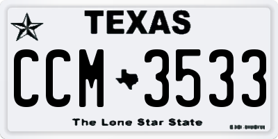 TX license plate CCM3533