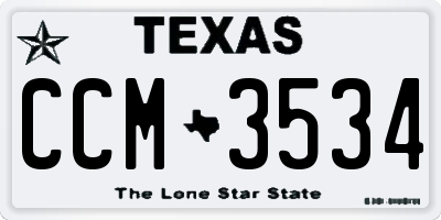 TX license plate CCM3534