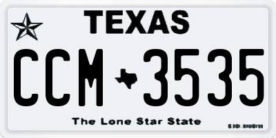 TX license plate CCM3535