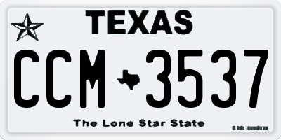 TX license plate CCM3537
