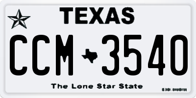 TX license plate CCM3540
